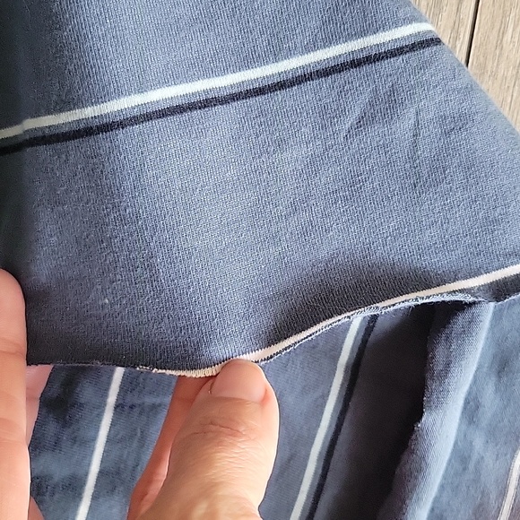 Preppy cut off collard shirt 👕 blue L XL - Picture 8 of 8